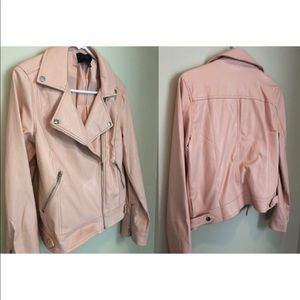 Blu Pepper Blush Moto Leather Jacket